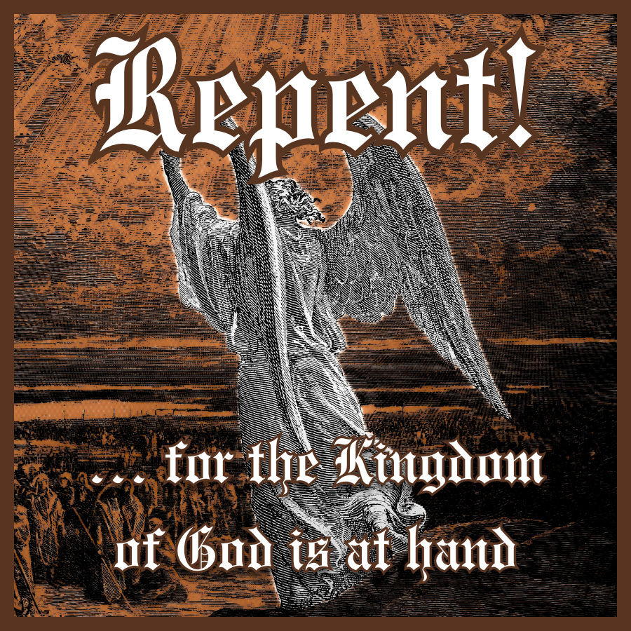 Aufkleber „Repent“ (8 × 8 cm)