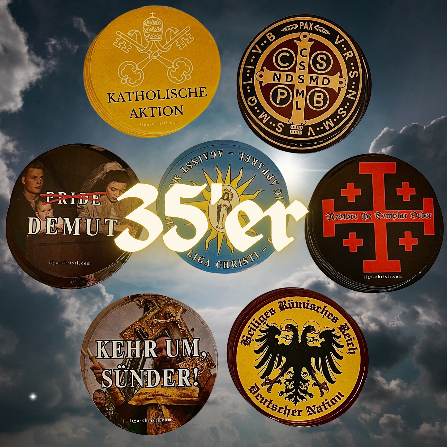 Stickerset I. - 35 Aufkleber Ritterbruder-Bündel