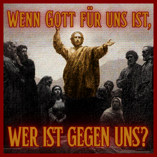 Aufkleber „Gott für uns" (8 × 8 cm)